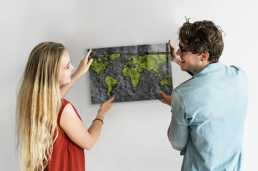 Tableau mural magnétique atlas mondial