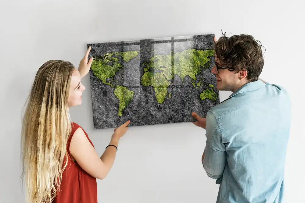 Tableau mural magnétique atlas mondial