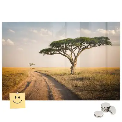 Tableau magnétique motif savane africaine pour magnets