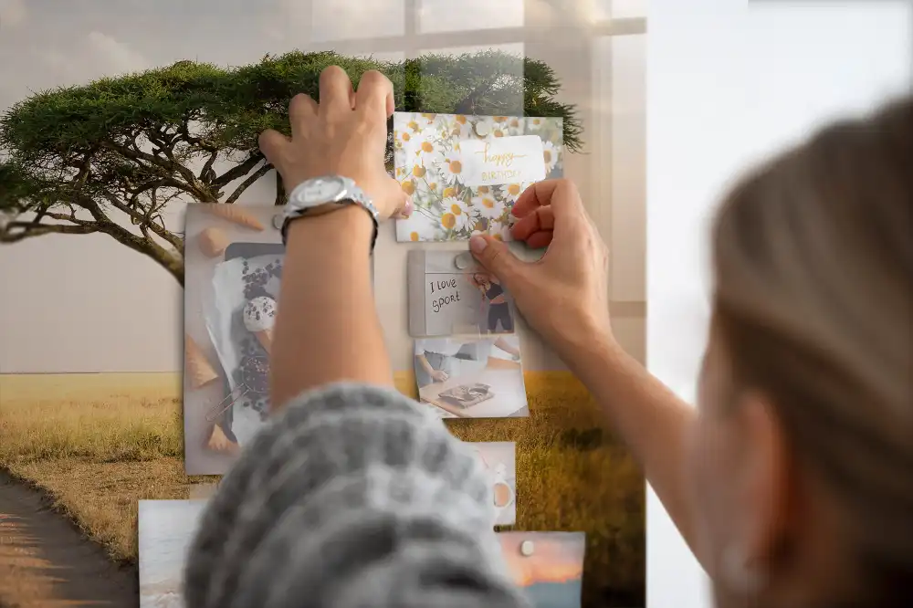 Tableau magnétique motif savane africaine pour magnets