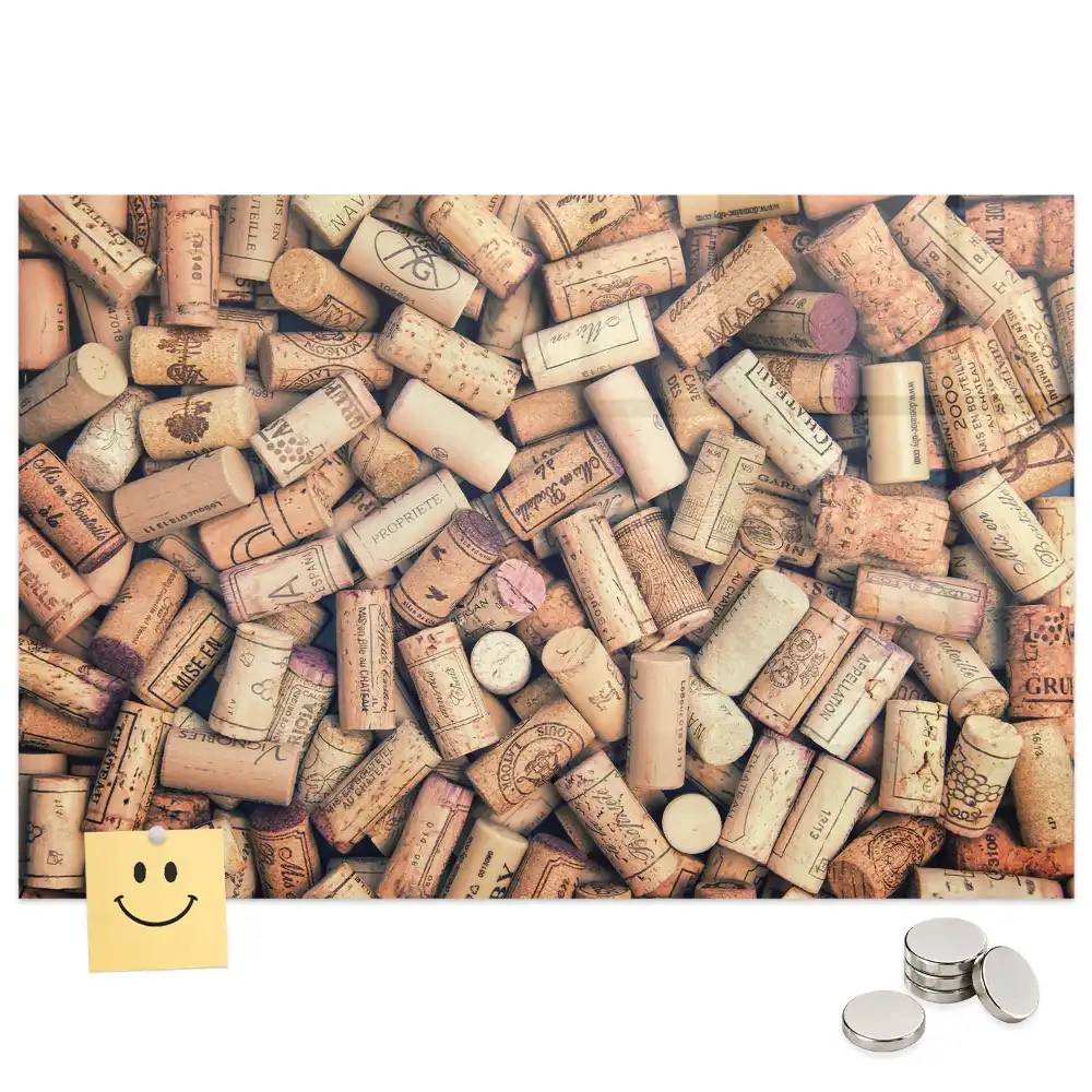 Tableau aimanté décoratif pour bouchons de bouteille