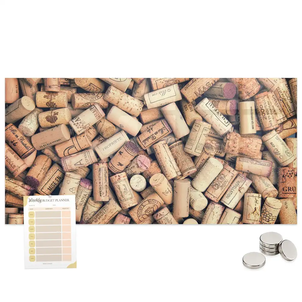 Tableau aimanté décoratif pour bouchons de bouteille