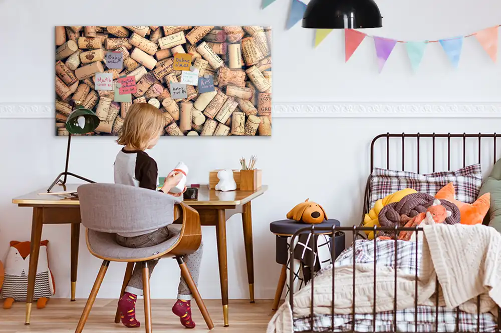 Tableau aimanté décoratif pour bouchons de bouteille