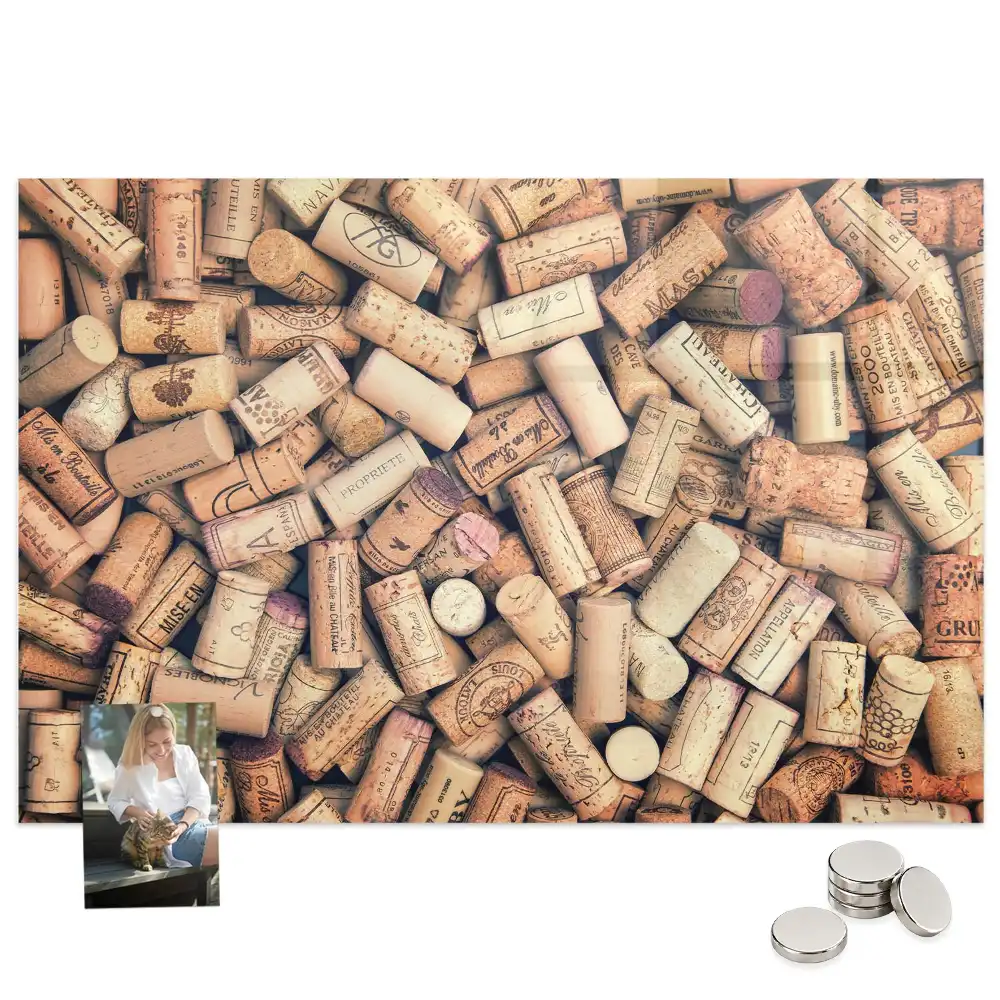 Tableau aimanté décoratif pour bouchons de bouteille