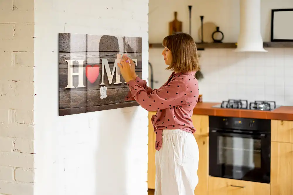 Tableau mémo magnétique en verre pour la maison