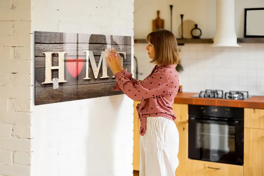 Tableau mémo magnétique en verre pour la maison