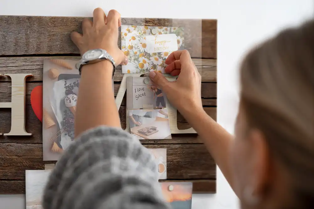 Tableau mémo magnétique en verre pour la maison