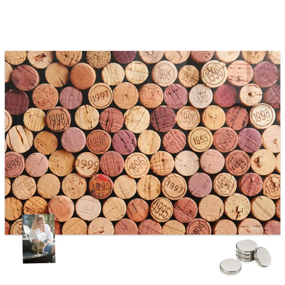 Tableau mural magnétique pour bouchons de bouteille