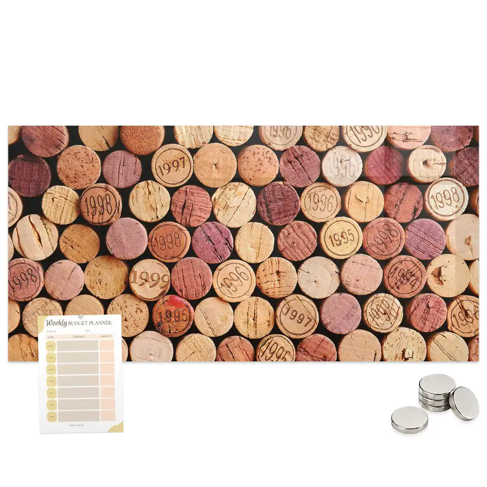 Tableau mural magnétique pour bouchons de bouteille