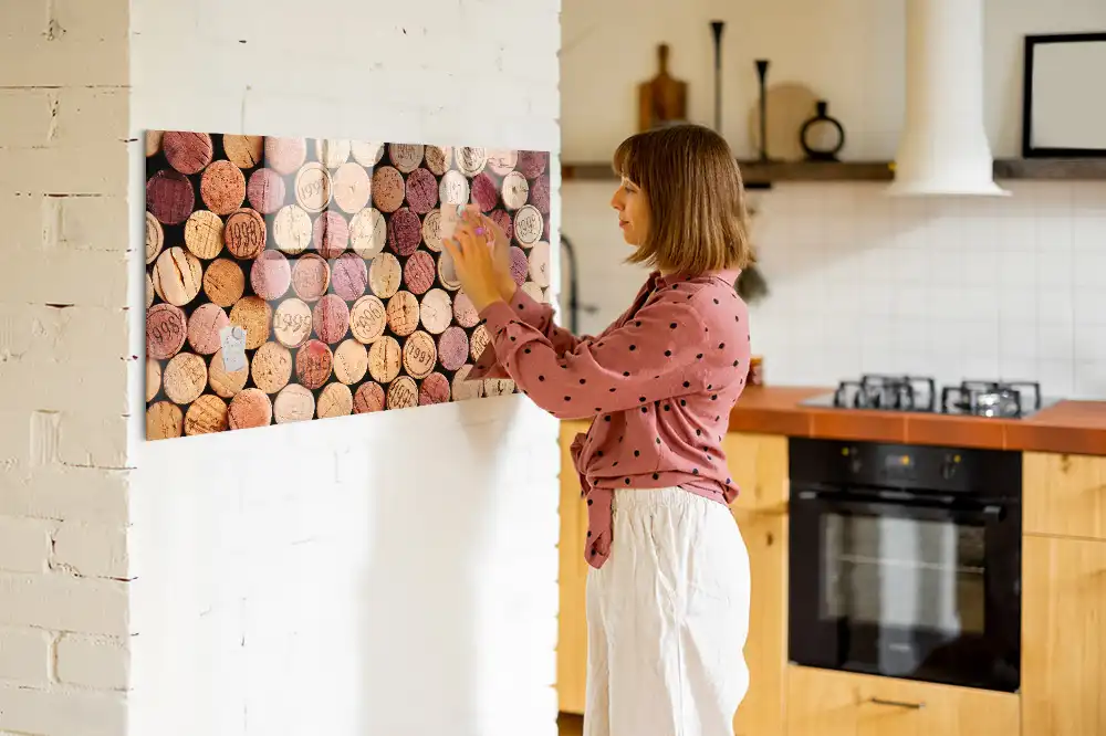 Tableau mural magnétique pour bouchons de bouteille