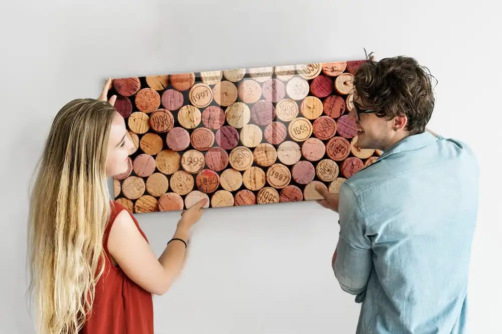 Tableau mural magnétique pour bouchons de bouteille