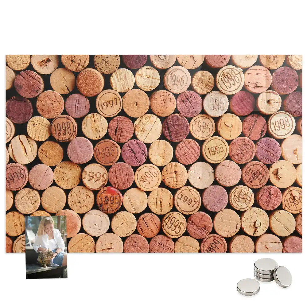 Tableau mural magnétique pour bouchons de bouteille