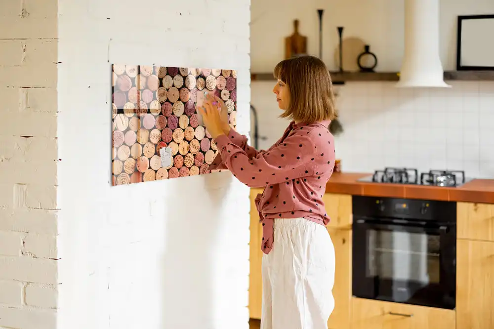 Tableau mural magnétique pour bouchons de bouteille