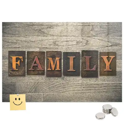 Tableau mural magnétique avec inscription familiale