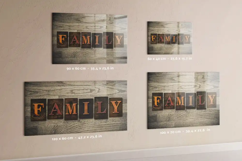 Tableau mural magnétique avec inscription familiale