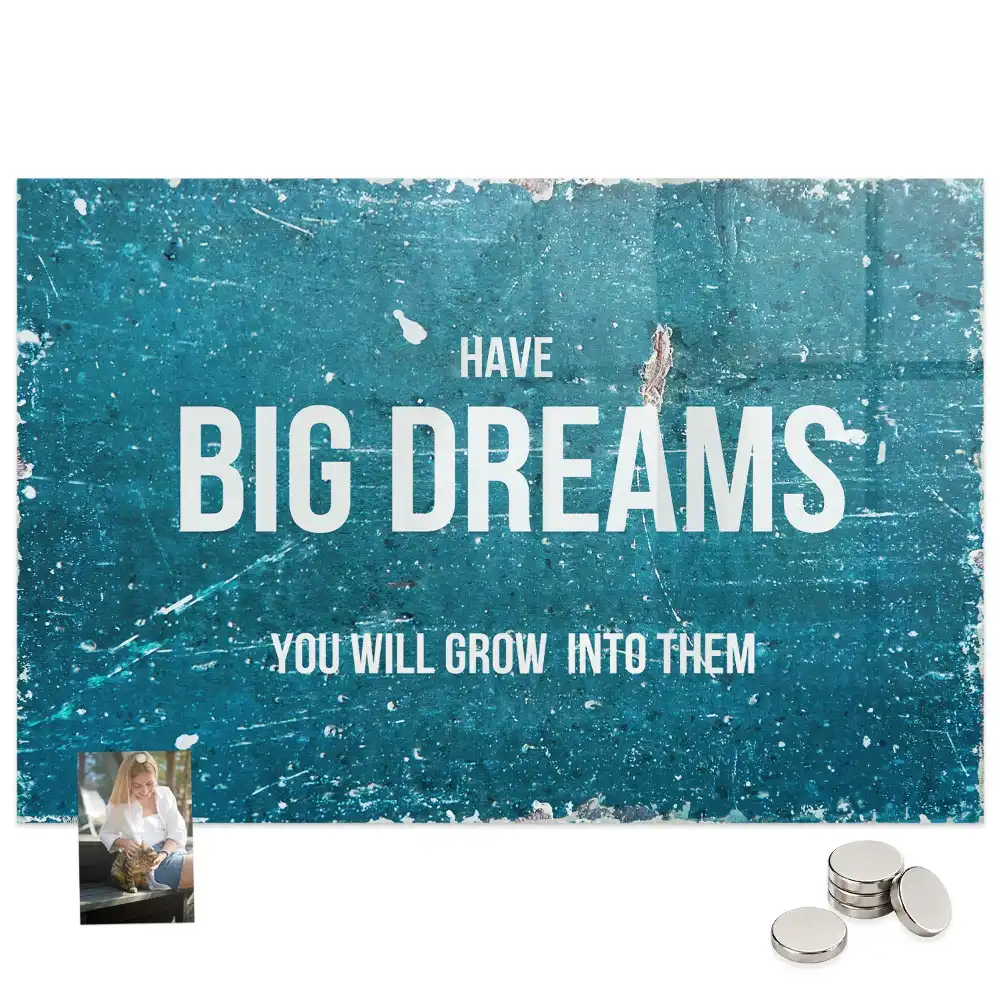 Tableau magnétique avec inscription inspirante pour magnets
