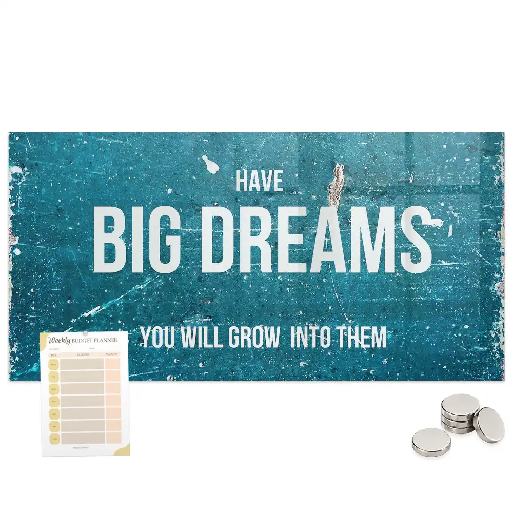Tableau magnétique avec inscription inspirante pour magnets