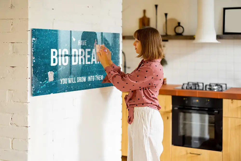 Tableau magnétique avec inscription inspirante pour magnets