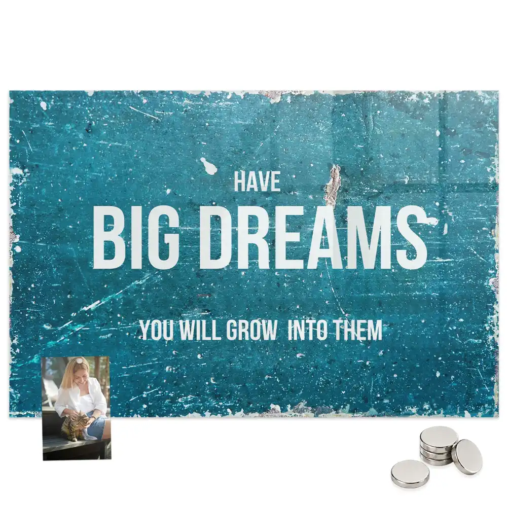 Tableau magnétique avec inscription inspirante pour magnets