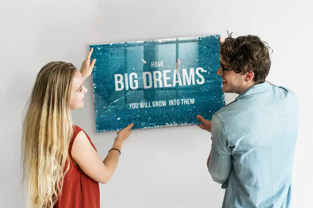 Tableau magnétique avec inscription inspirante pour magnets