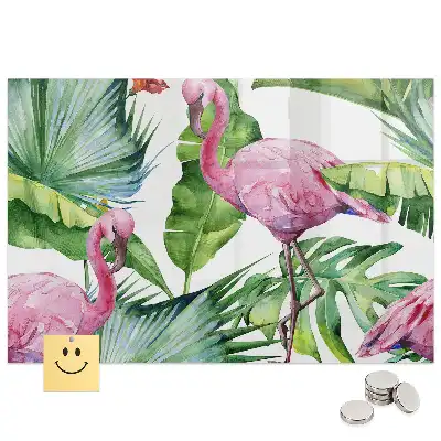 Tableau magnétique motif flamants roses
