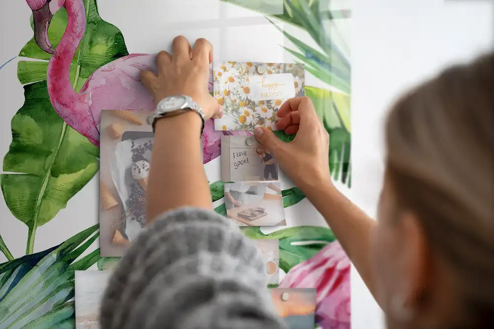 Tableau magnétique motif flamants roses