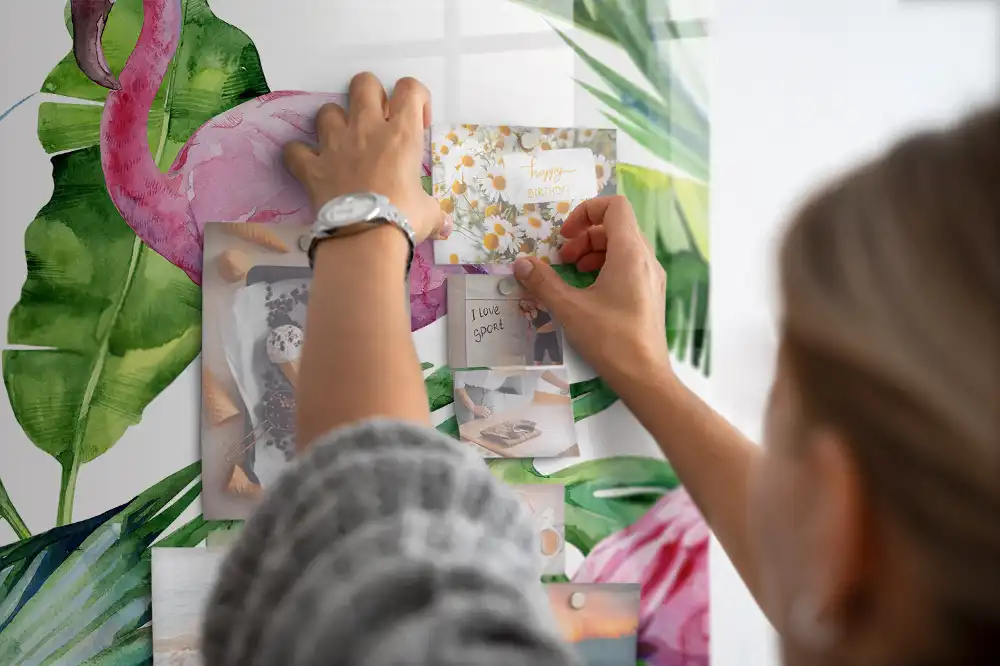 Tableau magnétique motif flamants roses