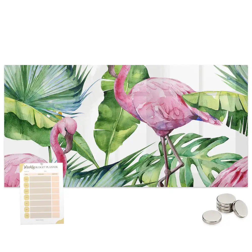 Tableau magnétique motif flamants roses