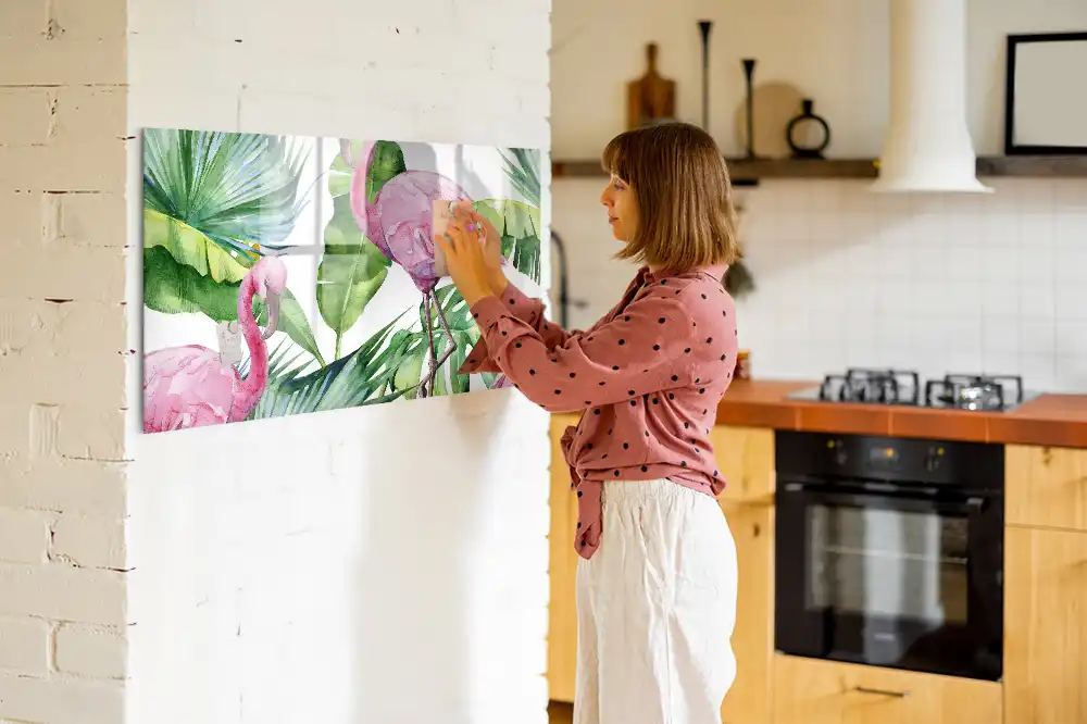 Tableau magnétique motif flamants roses