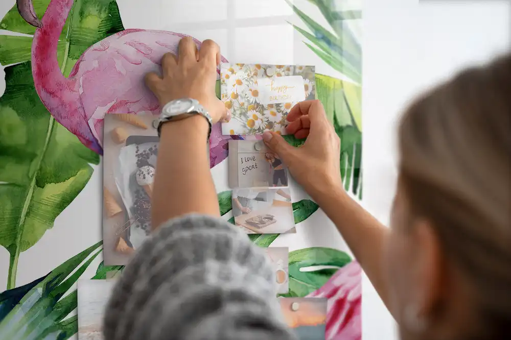 Tableau magnétique motif flamants roses