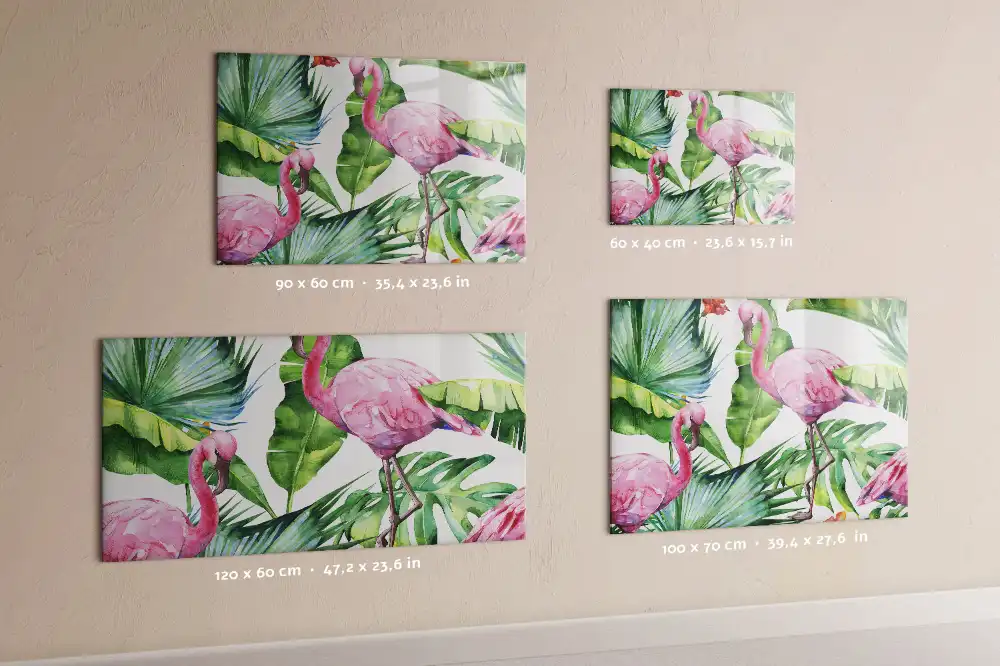 Tableau magnétique motif flamants roses