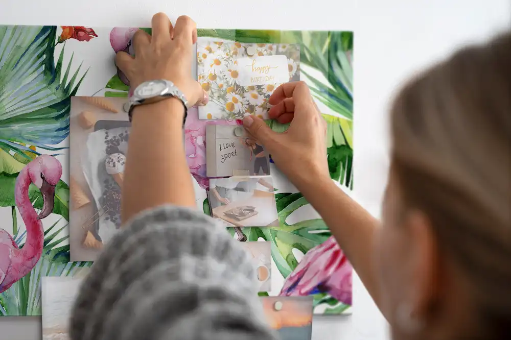 Tableau magnétique motif flamants roses