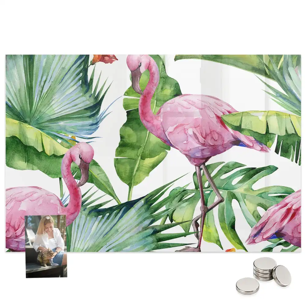 Tableau magnétique motif flamants roses