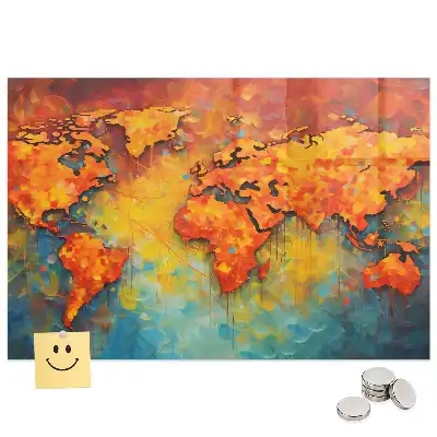 Carte du monde décorative avec tableau aimanté