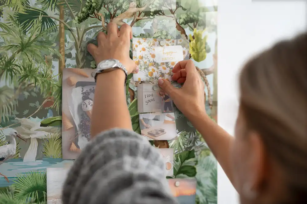 Tableau magnétique en verre motif jungle tropicale