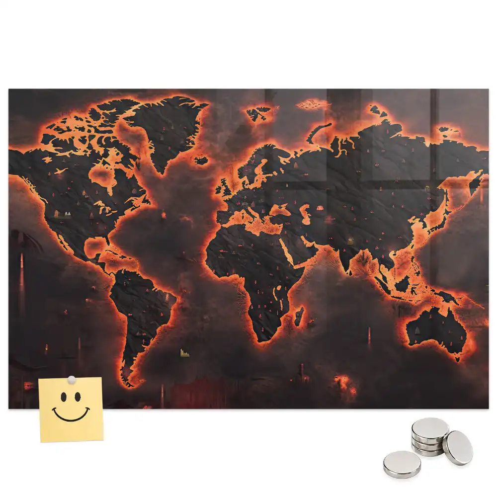 Tableau magnétique décoration atlas du monde
