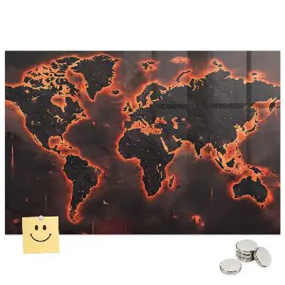 Tableau magnétique décoration atlas du monde