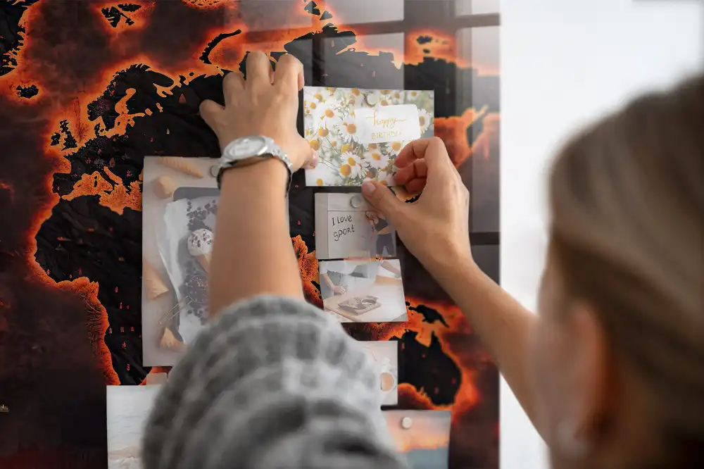 Tableau magnétique décoration atlas du monde