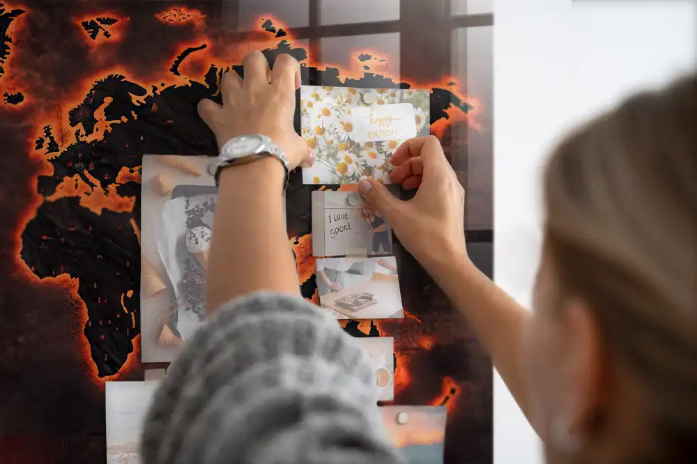 Tableau magnétique décoration atlas du monde