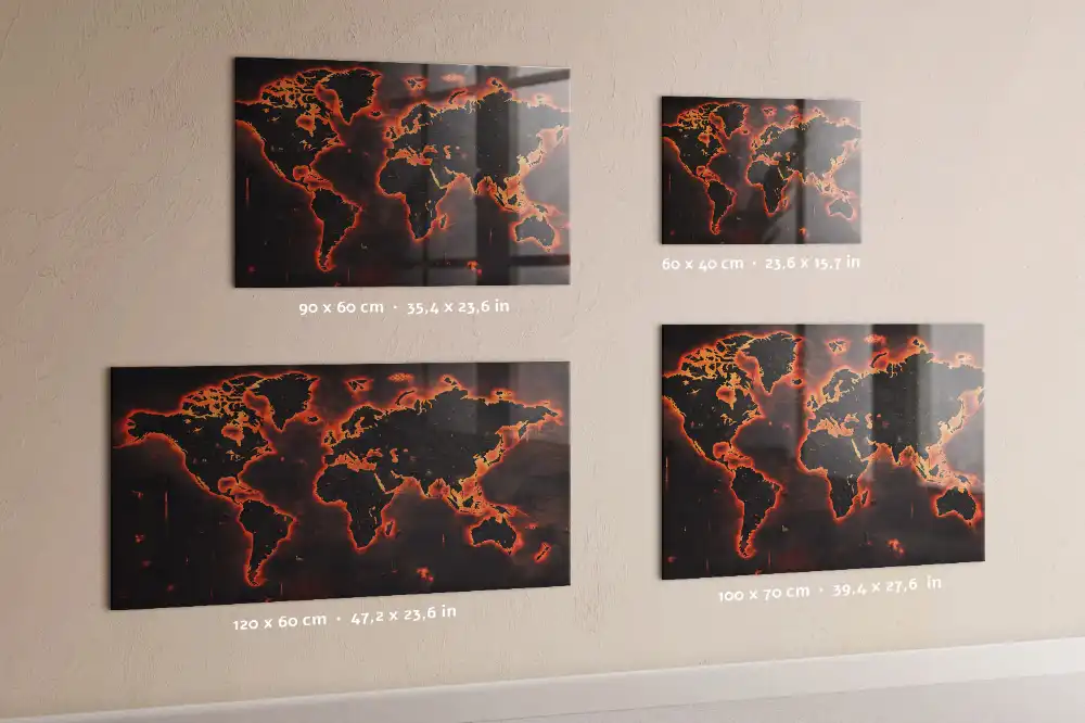 Tableau magnétique décoration atlas du monde