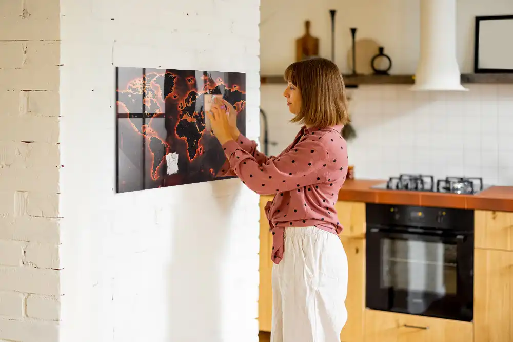Tableau magnétique décoration atlas du monde