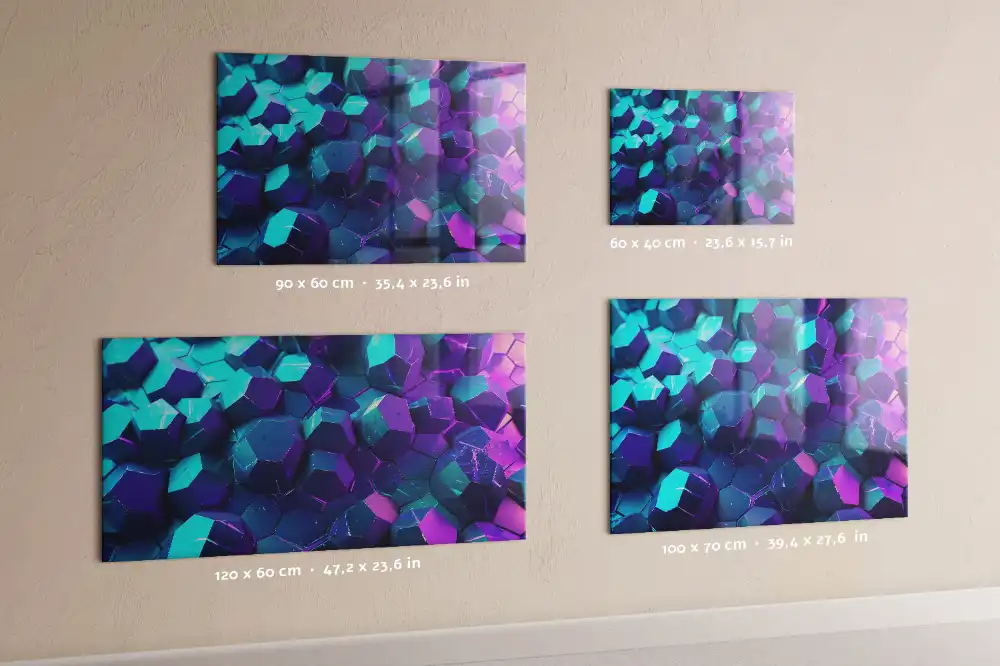 Tableau magnétique en verre motif géométrie spatiale
