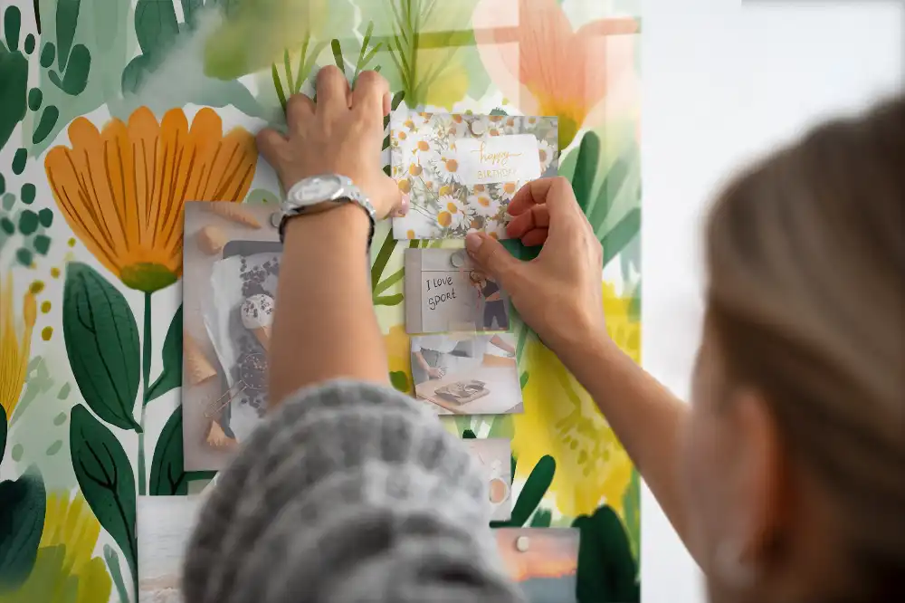 Tableau mural magnétique motif fleurs à l’aquarelle