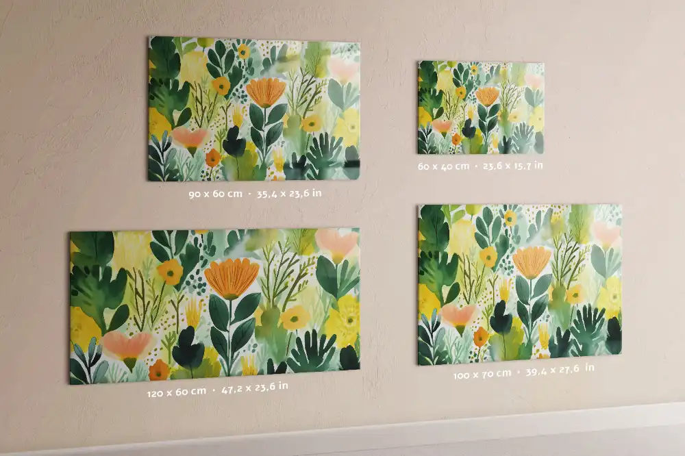 Tableau mural magnétique motif fleurs à l’aquarelle