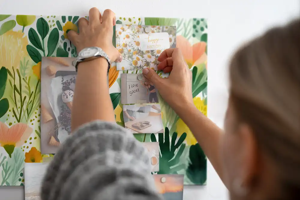 Tableau mural magnétique motif fleurs à l’aquarelle