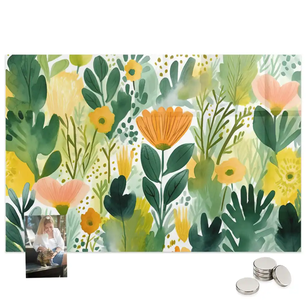 Tableau mural magnétique motif fleurs à l’aquarelle