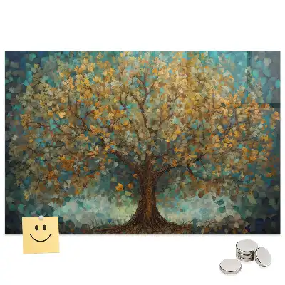 Tableau aimanté décoratif motif mosaïque avec arbre