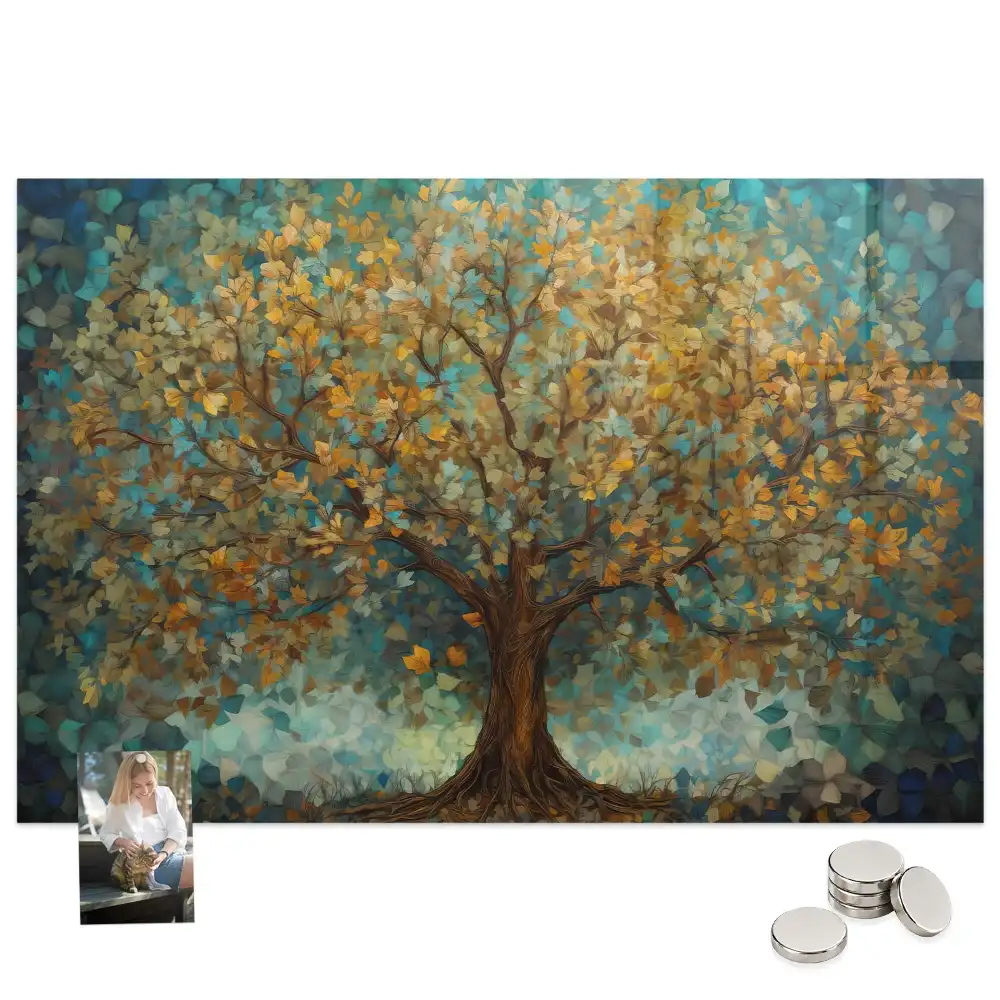 Tableau aimanté décoratif motif mosaïque avec arbre