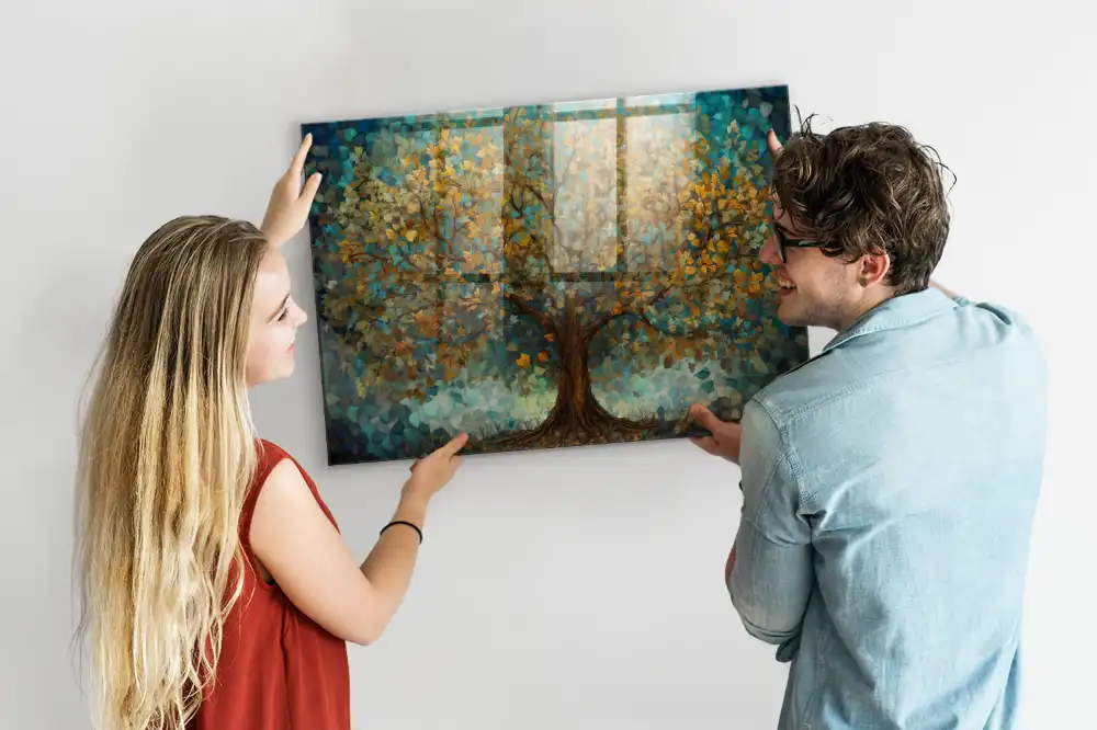 Tableau aimanté décoratif motif mosaïque avec arbre