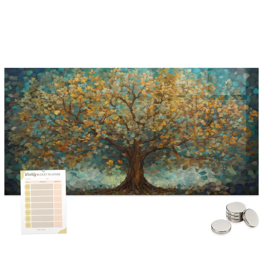 Tableau aimanté décoratif motif mosaïque avec arbre